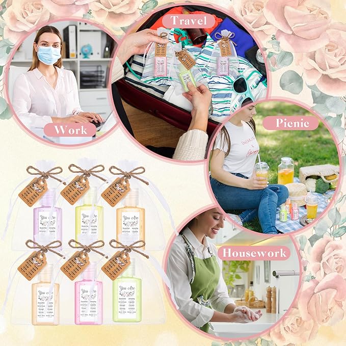 Frienda 24 Set Christian Hand Sanitizer Gift Mini Christmas Bible Verse Church Travel Size Hand Sanitizer Christian Gift Bulk for Nursing Teacher Women Coworker Christmas Goodie Bags Stocking Stuffers