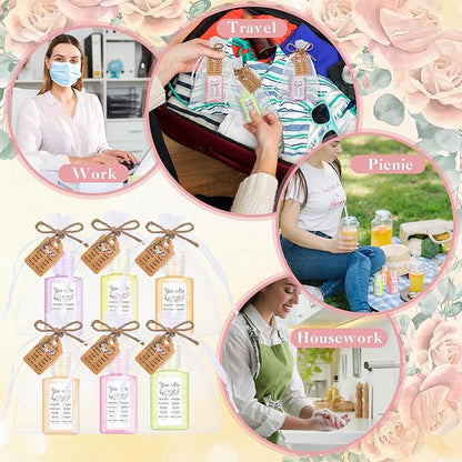 Frienda 24 Set Christian Hand Sanitizer Gift Mini Christmas Bible Verse Church Travel Size Hand Sanitizer Christian Gift Bulk for Nursing Teacher Women Coworker Christmas Goodie Bags Stocking Stuffers