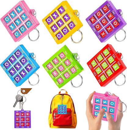 24PCS Tic Tac Toe Game Birthday Party Favors Valentines Goodie Bags Stuffers for Kids 3-5 4-8 8-12 Classroom Treasure Chest Carnival Prize Box Toys Bulk Keychain Pinata Filler Return Gift for Girl Boy