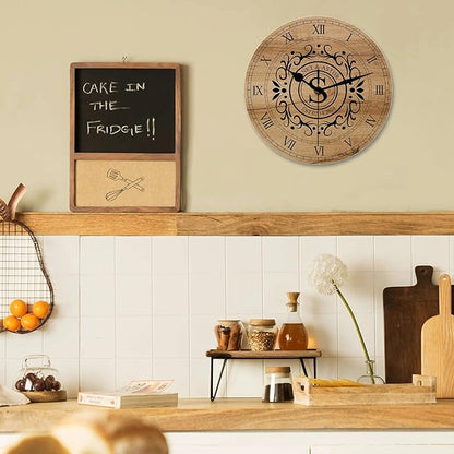 Personalized Couples Wall Clock with Roman Numerals, Custom Farmhouse Wall Clock with Name Date for Living Room Bathroom, Home Decor Gifts for Christmas Birthday Valentine's Anniversary