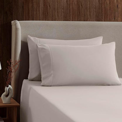 Nestl Queen Sheet Set - Luxury 1800 Ultra-Soft Microfiber Bed Sheets - Double Brushed - Deep Pockets - Easy Fit - 4 Piece Set - Bedding Sheets & Pillowcases (Queen, Linen)