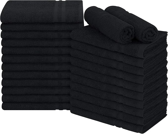 Premium 100% Cotton Hand Towels Set of 24 – Quick-Dry, Lightweight, Not Bleach Proof, Absorbent, Bathroom, Salon, Spa & Gym Towels – 16x27 Inch