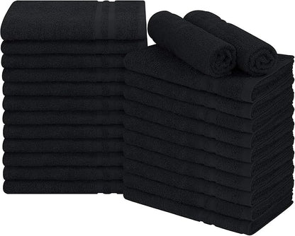 Premium 100% Cotton Hand Towels Set of 24 – Quick-Dry, Lightweight, Not Bleach Proof, Absorbent, Bathroom, Salon, Spa & Gym Towels – 16x27 Inch