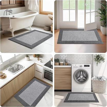 Machine Washable Runner Rug 32" x 120", Non Slip Kitchen Mat for Floor, Absorbent Entryway Rug for Kitchen, Bedroom, Living Room, Hallway, Door (Roll Packing)