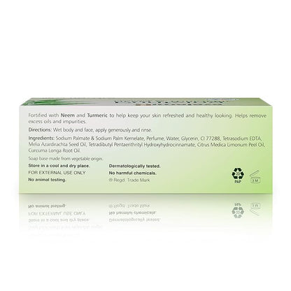 Himalaya Purifying Neem & Turmeric Cleansing Bar for Clean and Healthy Looking Skin, 4.41 Oz (125 gm) (Pack of 2)