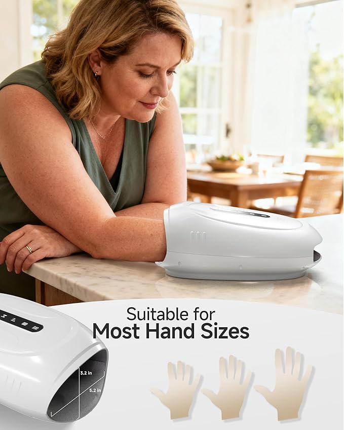 Snailax Cordless Hand Massager with Heat & Compression, Vibration and Rolling, 3 Modes & Intensities Heated Finger Wrist Massage for Arthritis and Carpal Tunnel, Hand Warmer Gifts for Women, Her