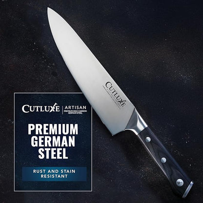 Cutluxe Kitchen Knives, 5 Pcs Chef's Knife Set – Razor Sharp German Steel, Full Tang, Ergonomic Handles – Artisan Series