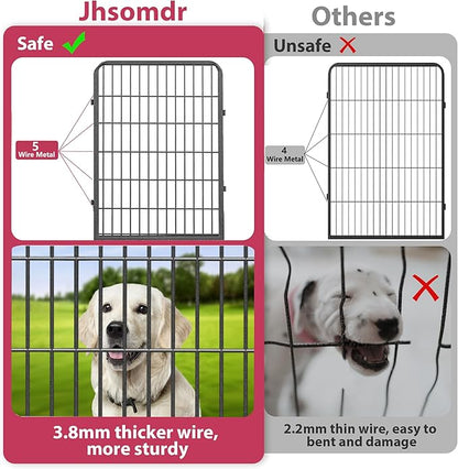 Dog Playpen, 40 inch 14 Panels Dog Pen Indoor Pet Dog Fence Outdoor for Yard Metal Puppy Playpen Pet Exercise Pen Rustproof Portable Dog Fence for RV Camping