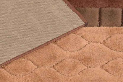 RugStylesOnline Washable Custom Size Runner Rug Trellis Circles Brown, (8 Feet Length x 26 Inch Width) Custom Cut Slip Resistant Rubber Backing Runner Rugs, Extra Long Runner Rugs for Hallways