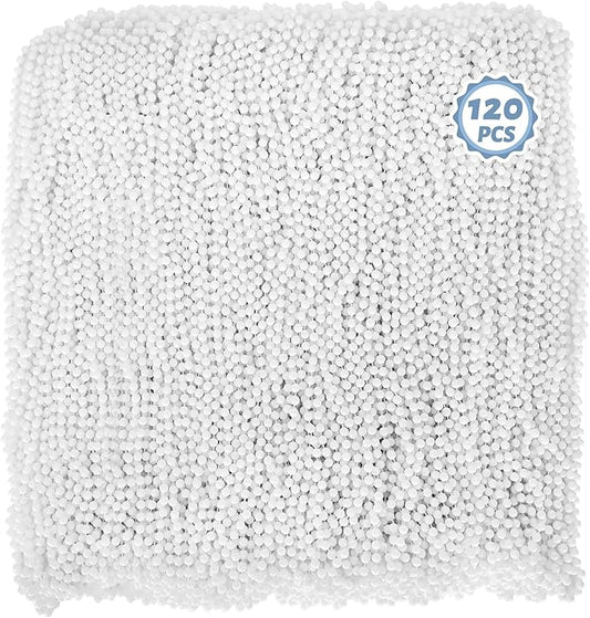 Mardi Gras Beads, 120PCS Bead Necklace, 33" White Beads Bulk, Mardi Gras Accessories, Party Costume Parade Throws Bulk for Pirate Birthday Party Favors Supplies