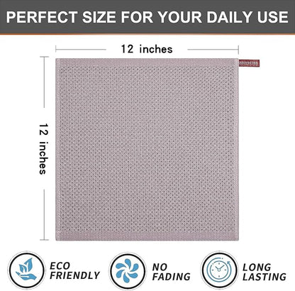 Kitinjoy 100% Cotton Kitchen Dish Cloths, 6 Pack Waffle Weave Ultra Soft Absorbent Dish Towels for Drying Dishes Quick Drying Kitchen Towels Dish Rags, 12 X 12 Inches, Mixed Color