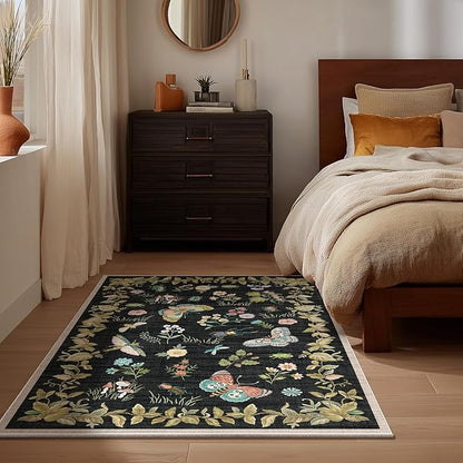 Washable Small Area Rugs for Entryway: 2x3 Throw Rug Door Mat Indoor Entrance Stain Resistant Non-Slip Low Pile Soft Carpets for Kitchen Front Door Indoor Entrance Entry Bedroom Bedside Farmhouse