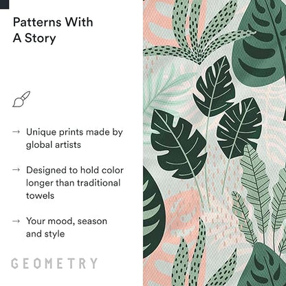 GEOMETRY Kitchen Tea Towels - Quick Dry Microfiber Dish Towels for Kitchen Diedre, 18" x 30" 1 Pack