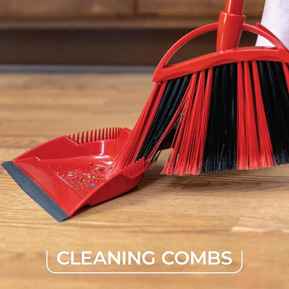 O-Cedar One Sweep Broom with Step-On Dustpan | Remove 99% with One Sweep | Lightweight Quiet Cleaning Tool | Ideal for Pet Owners