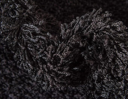 Unique Loom Solid Shag Collection Area Rug (10' x 13' 1" Rectangle, Jet Black)