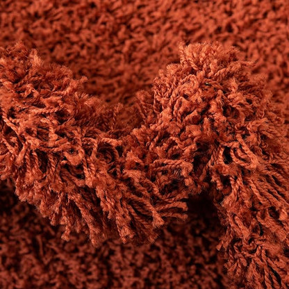 Unique Loom Solid Shag Collection Area Rug (7' 1" Round, Terracotta)