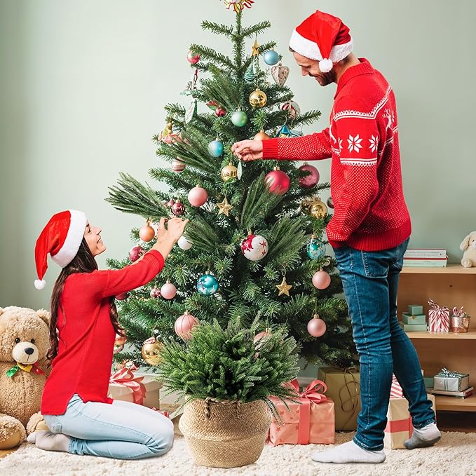 Christmas Decor Norfolk Pine Stems, 12 Pcs Artificial Pine Branches, Realistic Faux Greenery Stems, 19-Inch Pine Picks for Christmas Decorations, DIY Crafts, Wedding & Home Accents (No vase)