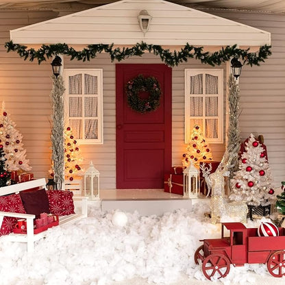ANVAVO 36 Ounces Christmas Fake Snow Decor Indoor Outdoor Soft Fluffy Cotton Snow Artificial Snow for Christmas Village Crafts Christmas Tree, Nativity and Winter Display Decorations, 3 Bags