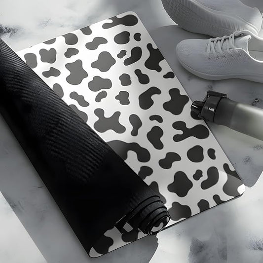 Cow Yoga Mat for Women – Cute Animal Pattern, Non-Slip Microsuede - Rubber - Fashion Yoga, Pilates, Stretching - Meditation Mat