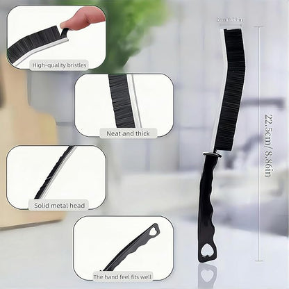 Multi Purpose Hard Bristle Crevice Cleaning Brush, Gap Cleaning Brush, Grout Brush, Kitchen Brush, Bathroom Crevice Brush for Toilet Thin Brush to Clean Tight Spaces (3-pcs)