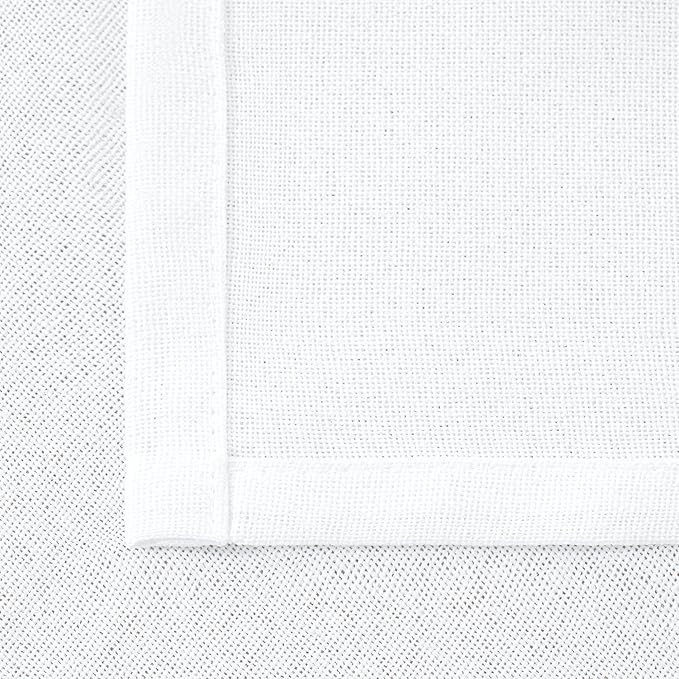 YoungsTex Extra Long White Linen Curtains 108 Inch Length for Living Room, Light Filtering Window Drapes with Rod Pocket Back Tab Semi Sheer Pirivacy for Dining Bedroom, 2 Panels, 52 X 108 Inch