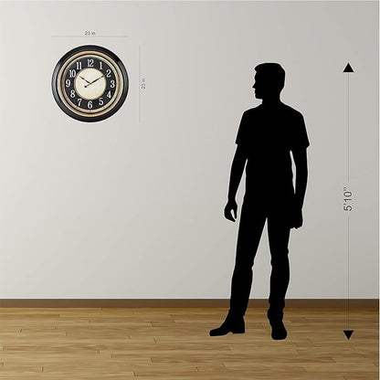 Pacific Bay Norden Huge Decorative Light-Weight 23-inch Wall Clock Silent, Non-Ticking, 3-D Dial, Easy-to-Read, Quartz Battery Operated, Glass Face Cover