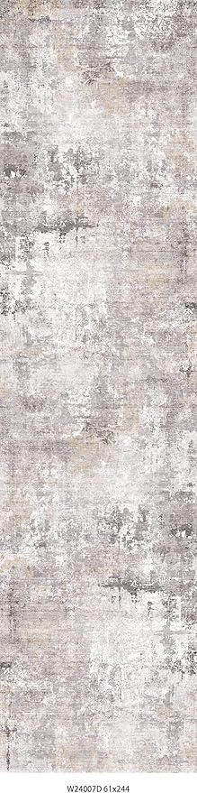 Modern Abstract Washable Runner Rugs - 2x8 Soft Long Rug Stain Resistant Non Slip Low Pile Accent Carpet for Indoor Entryway Hallway Kitchen Laundry - Charcoal Grey