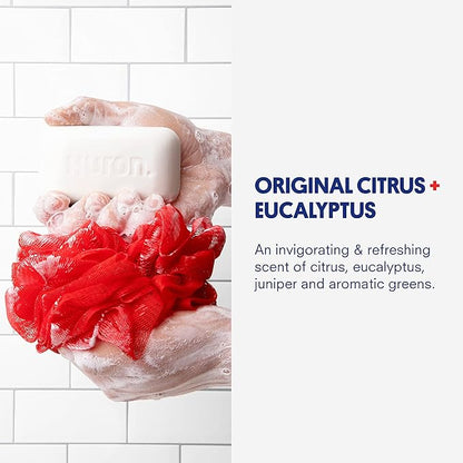 Huron Bar Soap - Citrus + Eucalyptus, 1 Pack - Crisp & Invigorating Scent of Citrus, Eucalyptus, Mint & Aromatic Greens