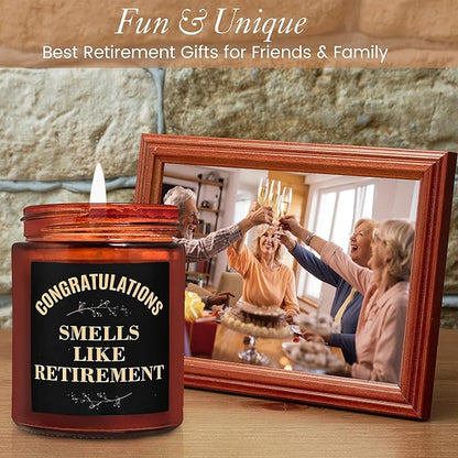 Retirement Gifts - Funny Retiring Candles - Birthday, Retired Gift for Her, Mom, Nurse, Coworker, Friends -Relaxing Candles for Women Stress Relief - Tropical Coconut Natural Soy Wax Candle