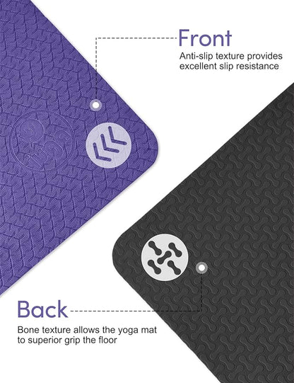 IUGA Yoga Mat Thick Non Slip Anti-tear Pilates Mat Eco Friendly Hot Yoga Mats for Workout & Exercise(72"x 24"x 6mm)