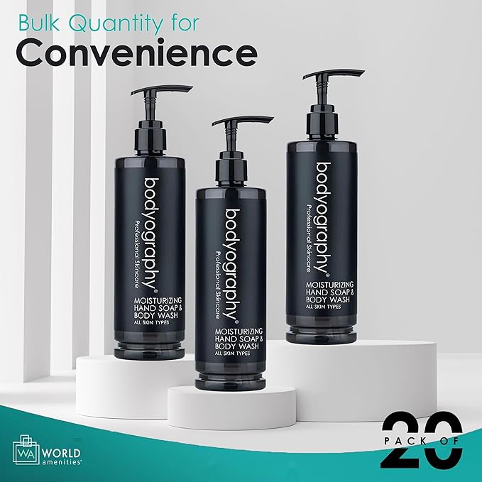 World Amenities Bodyography Luxury Hand Soap & Body Wash - Deep Moisturizing Liquid Hand Soap