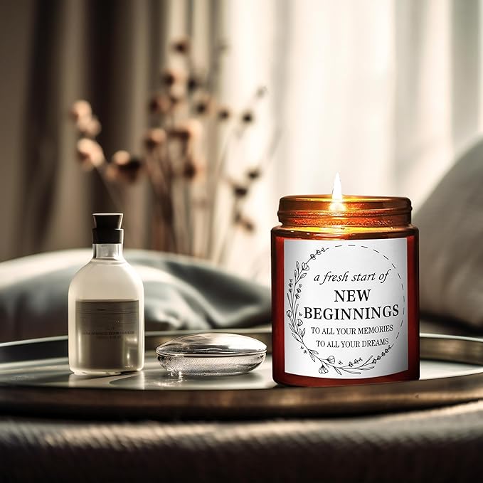 Gifts for New Beginnings - Housewarming New Home Gifts for Friends - House Warming Party Decor - Gift for Retirement, New Job, Coworker Leaving - Relaxing Candles for Women Stress Relief