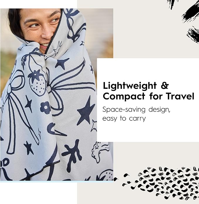 GEOMETRY Micro-Loop Beach Towel – Spring & Summer Collection – Quick-Dry, Sand-Resistant, Ultra-Absorbent Compact Towel for Beach & Travel (Earth and Sea)