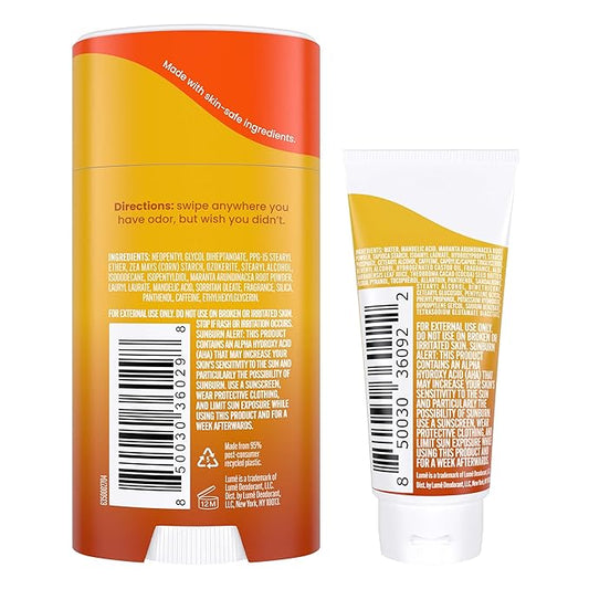 Lume Whole Body Deodorant - Invisible Cream Tube Mini and Solid Stick Bundle - 72 Hour Odor Control - Aluminum & Baking Soda Free, Skin Loving (Toasted Coconut)