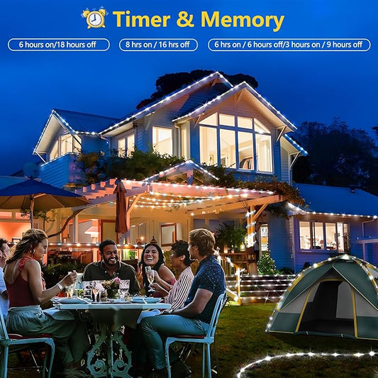 KNONEW 328FT 1000LED Rope Lights for Outside,Outdoor String Lights Waterproof 8 Modes Clear Tube Light for Indoor,Bedroom,Wedding,Garden,Patio,Christmas,Tree,Rv,Holiday Decoration(Cold White)