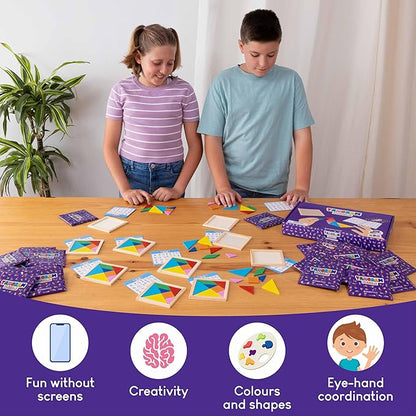 BONNYCO Tangram Puzzle Wooden Pack 30 Kids Party Favors. Goodie Bags Stuffers for Kids 3-5 4-8, Return Gifts for Birthday Party. Goody Bag Stuffers, Pinata Filler Toys Bulk. Classroom Prizes, Rewards