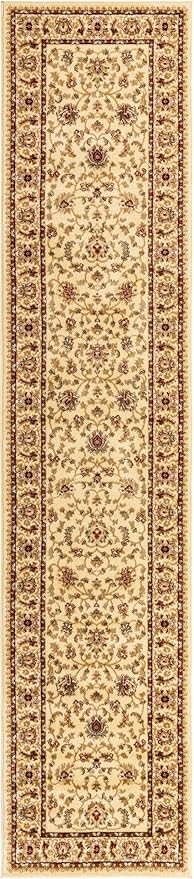 Rugs.com Aditi Collection Rug – 2' 7 x 12' Runner Cream Low Rug Perfect for Living Rooms, Large Dining Rooms, Open Floorplans