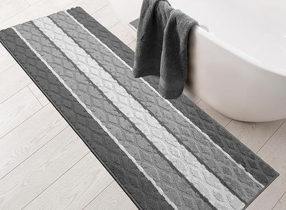 Custom Size Hallway Runner Rug, Slip Resistant, 26 Inch Wide x Your Choice of Length Size, Damask Anthracite, 26 Inch X 25 Feet, Sold and Priced Per Foot