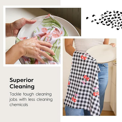 GEOMETRY Spring Kitchen Towels - Quick Dry Microfiber Cloth Spring & Summer Dish Towels for Kitchen Drying - Premium Quick Dry Towel - Soft Flora 18" x 30" (1 Pack)