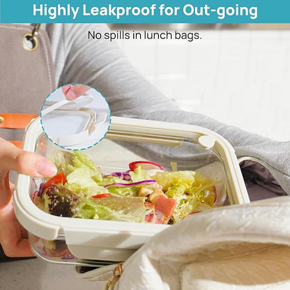 Vtopmart 5 Pack 35oz Glass Food Containers with Glass-Lids & Air Vent, Meal Prep Food Container Sets, Reusable Lunch box for leftovers, Save for Microwave, Oven, Freezer, and Dishwasher, BPA Free