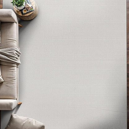 Beverly Rug Micro Loop Area Rug White 8x10 Modern Luxury Soft Trellis Geometric Durable Indoor Area Rugs for Living Dining Room Office Stain Resistant Non Shedding Casual Indoor Carpet White 8 x 10