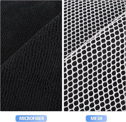 KinHwa Kitchen Washcloths for Dishes Absorbent Microfiber Dish Cloths Quick Dry Dish Rags with Poly Scour Scrub Side Ideal for Kitchen Cleaning (Black, 7inchx7inch 12 Pack)