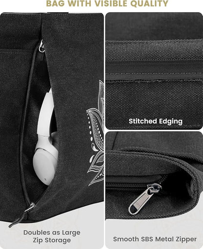 Gonex Yoga Mat Bag, Large Tote Bag with Multi Pockets for Women Men, Canvas Mat Carrier, Full Zipper Easy Access for Pilates Gym Travel