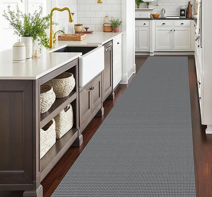 EARTHALL Runner Rug 3x20 Ft Washable Runners for Hallways Extra Long Woven Non Slip Entryway Runner Braided Kitchen Runner Indoor Outdoor Carpet Runners for Hotels, Officel, Stair, Dark Gray