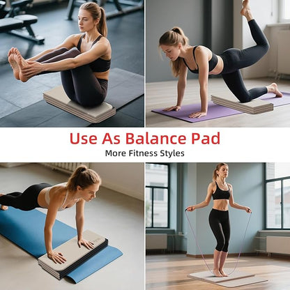 1/2 Inch Extra Thick Yoga Mat Pilates Equipment, 69"x24" Odorless Workout Mats for Home Gym, Non-slip Exercise Mats for Women Men Home Workout, Foldable Yoga Mats for Travel Camping Sleeping