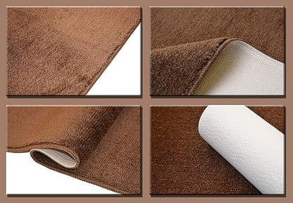 Custom Cut Hallway Runner Rug, Slip Resistant, 31 Inch Wide X Your Choice of Length, Solid Brown, 31 Inch X 45 feet