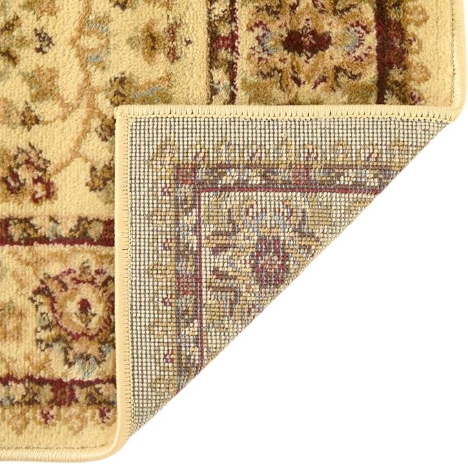 Rugs.com Aditi Collection Rug – 7' x 10' Cream Low Rug Perfect for Living Rooms, Large Dining Rooms, Open Floorplans