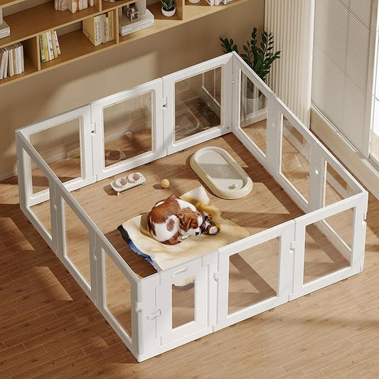 Dog Playpen Panels,White 2pc