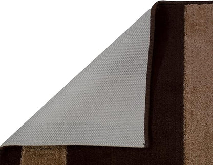 RugStylesOnline Washable Custom Size Runner Rug Meander Design Brown Beige, (14 Feet Length x 26 Inch Width) Custom Cut Slip Resistant Rubber Backing Runner Rugs, Extra Long Runner Rugs for Hallways