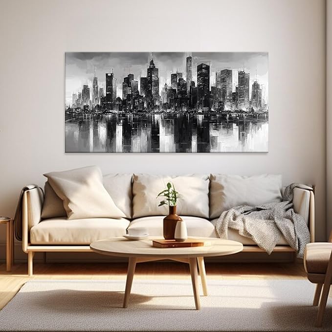 New York City Wall Art Brooklyn Bridge Wall Art For Living Room Print Modern Cityscape Canvas Art Wall Decor Paintings Picture For Bedroom Office Home Wall Decor Chicago Artwork For Walls 24 × 48 In